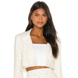 Camila Coelho Sofiya Jacket in Ivory Pearl